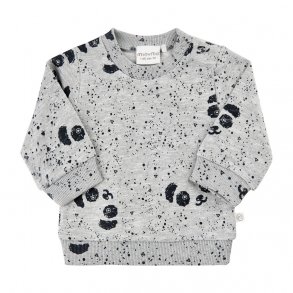 Minymo Sweatshirt, Panda/Grey Melange