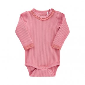 Minymo Ribbestrikket Body LS, Brandied Aprico