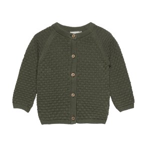 Minymo Strik cardigan, Deep lichen green