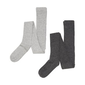Minymo Strmpebukser med uld (2-pak), Grey Melange