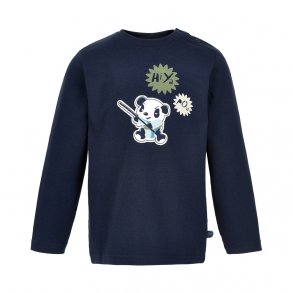 Minymo Langrmet T-Shirt, Psyet Panda/Navy Blazer