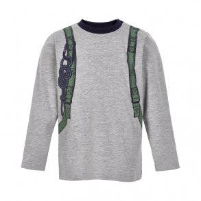 Minymo Langrmet T-Shirt, Rygsk/Grey Melange