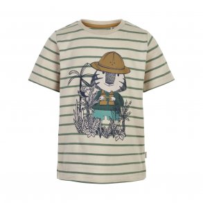 Minymo T-shirt med striber SS, Fog