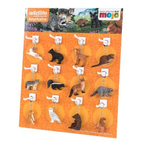 Mojo Display Keychain Wood (36pc), Wildlife