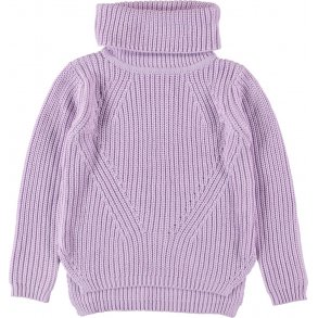 Molo Gurly Striktrje i Lys Lilla med Rullekrave