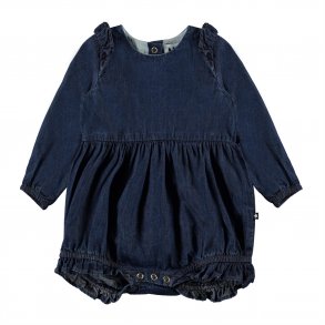 Molo Romper LS, Fawn/Washed Dark Blue
