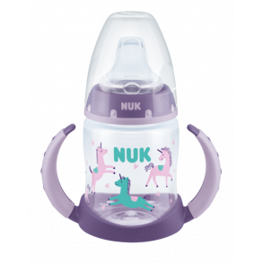 NUK First Choice Tudekop 150ml med Temperaturkontrol og Silikone Sut, Enhjrning/Lilla