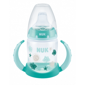 NUK First Choice Tudekop 150ml med Temperaturkontrol og Silikone Sut, Skyer/Grn