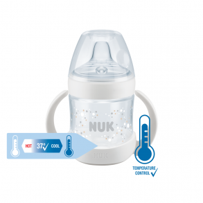 NUK Nature Sense PP Schnabeltasse 150 ml mit Temperaturkontrolle und Silikonsauger, Wei