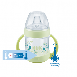 NUK Nature Sense PP Schnabeltasse 150 ml mit Temperaturkontrolle und Silikonsauger, Grn