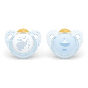NUK Trendline Naturgummi Sut (2 stk.) - Suttestrrelse: 0-6 mdr., Baby Bl