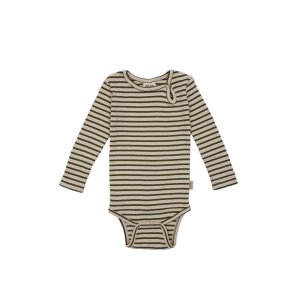 Petit Piao Body LS, Striped/ Ivy green