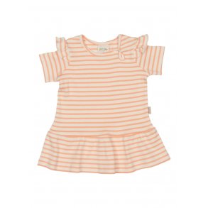Petit Piao rib Kjole SS, Peach Naught Eggnog