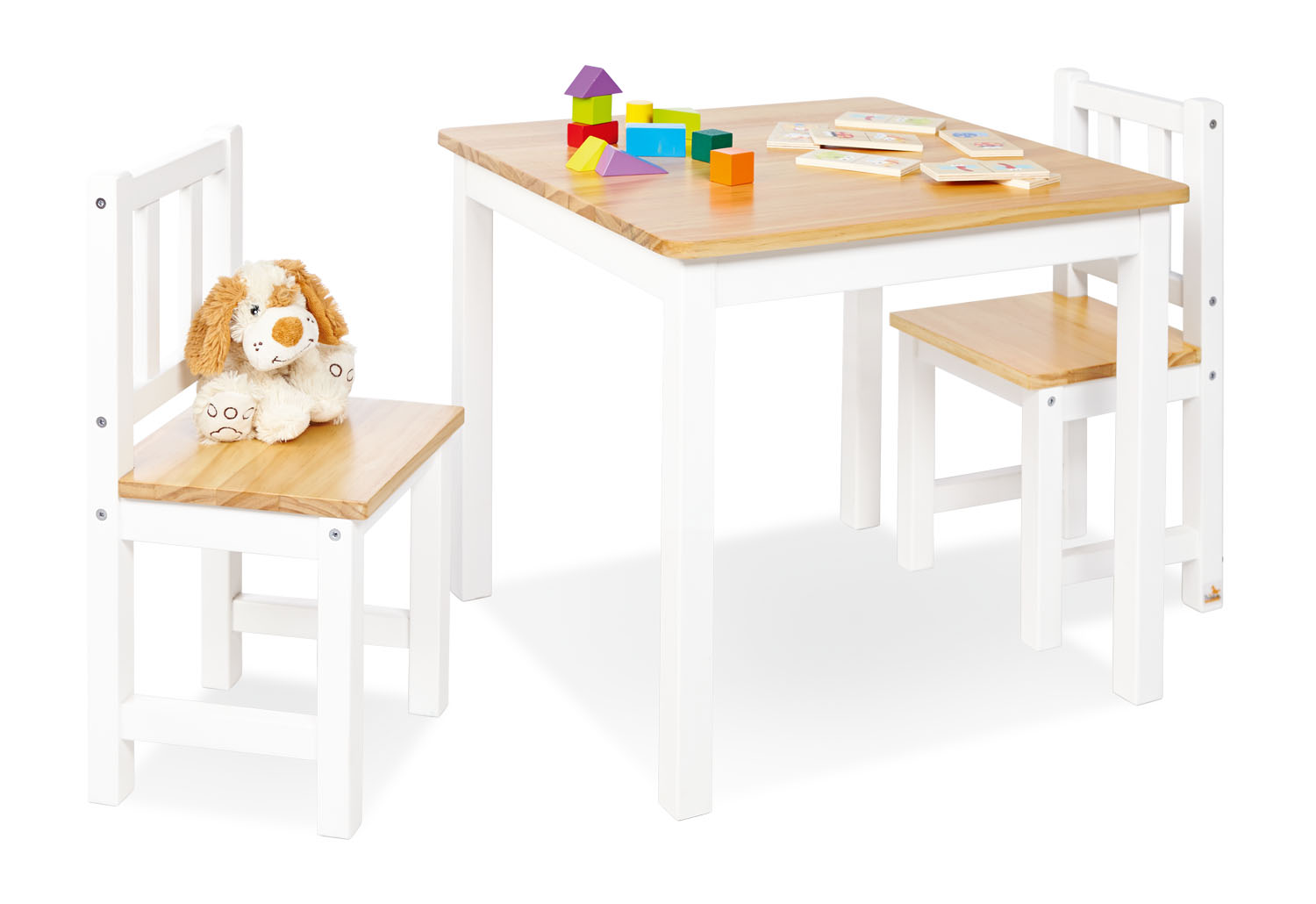 Kindertisch- Pinolino Pinolino - und Stühle-Set/Fenna/Weiß-Natur
