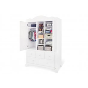 Pinolino Wardrobe 'Pino' largeSolid wood: pine, white glazed 