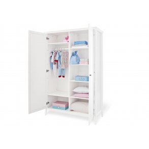 Pinolino Wardrobe 'Smilla'Solid wood: pine, white glazed