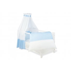 Pinolino Tekstil Udstyr til Tremme-/Babyseng (4 dele), Vichy-Karo/Bl�