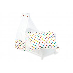 Pinolino Tekstil Udstyr til Tremme-/Babyseng (4 dele), Prikker