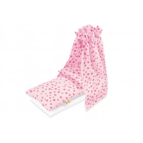 Pinolino Bddset till dockvagga med himmel 4 delar, Hjrtan/Rosa