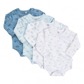 Pippi Body Langrmet (4-pak), Light Blue