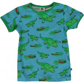 Smfolk T-shirt SS, Krokodille/Blue Grotto
