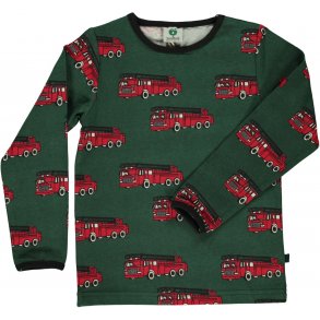 Smfolk T-shirt med brandbil, Hunter Green