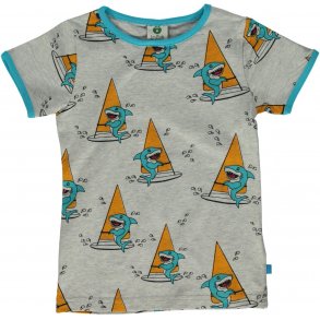 Smfolk T-shirt SS, Surfer Haj/Lt.Grey Mix