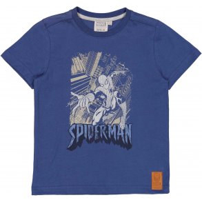 Wheat Disney T-Shirt SS, Spiderman Pencil/Cool Blue