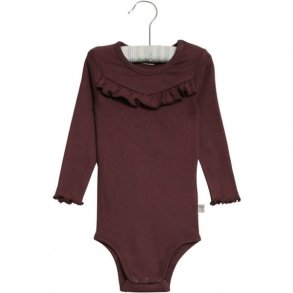 Wheat Rib Body med Flse, Soft Eggplant