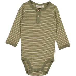 Wheat Body LS, Heather green stripe