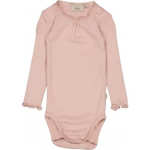 Wheat Blonde rib body, Rose powder