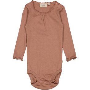 Wheat Blonde rib body LS, Vintage rose