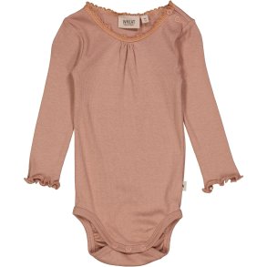 Wheat Blonde rib body LS,  Rose dawn
