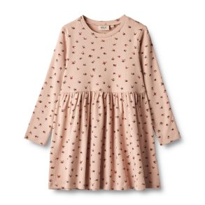 Wheat Kjole LS, Ryle/Pink sand flowers