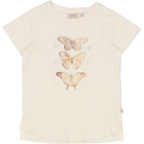 Wheat T-shirt SS, Butterfly/Moonlight melange