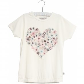 Wheat T-Shirt SS, Heart/Ivory