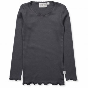 Wheat Blonde Rib T-Shirt LS, Dark Iron