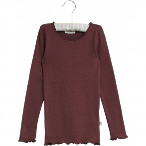 Wheat Blonde Rib T-Shirt LS, Soft Eggplant