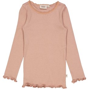 Wheat Blonde rib t-shirt LS, Rose dawn