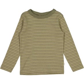 Wheat T-shirt LS, Lai/Heather green stripe