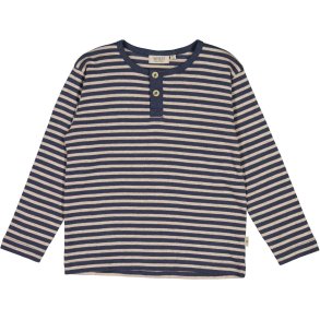 Wheat T-shirt LS, Morris/Sea storm stripe