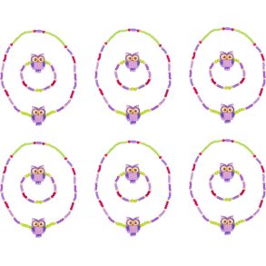small foot Smykker Supplering til Ugle Display (12 stk), Lilla