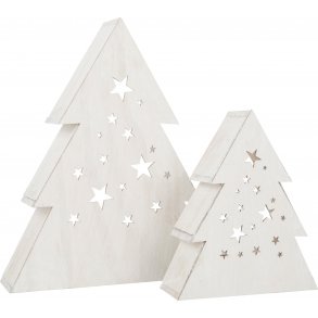 small foot Christmas tree with LED Light (2 pcs), Shabby-Chic