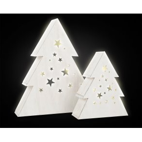 small foot Christmas tree with LED Light (2 pcs), Shabby-Chic