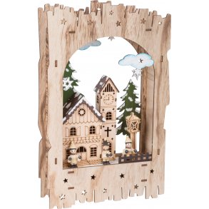 small foot Christmas lamp, Winter Village behind the Mountain