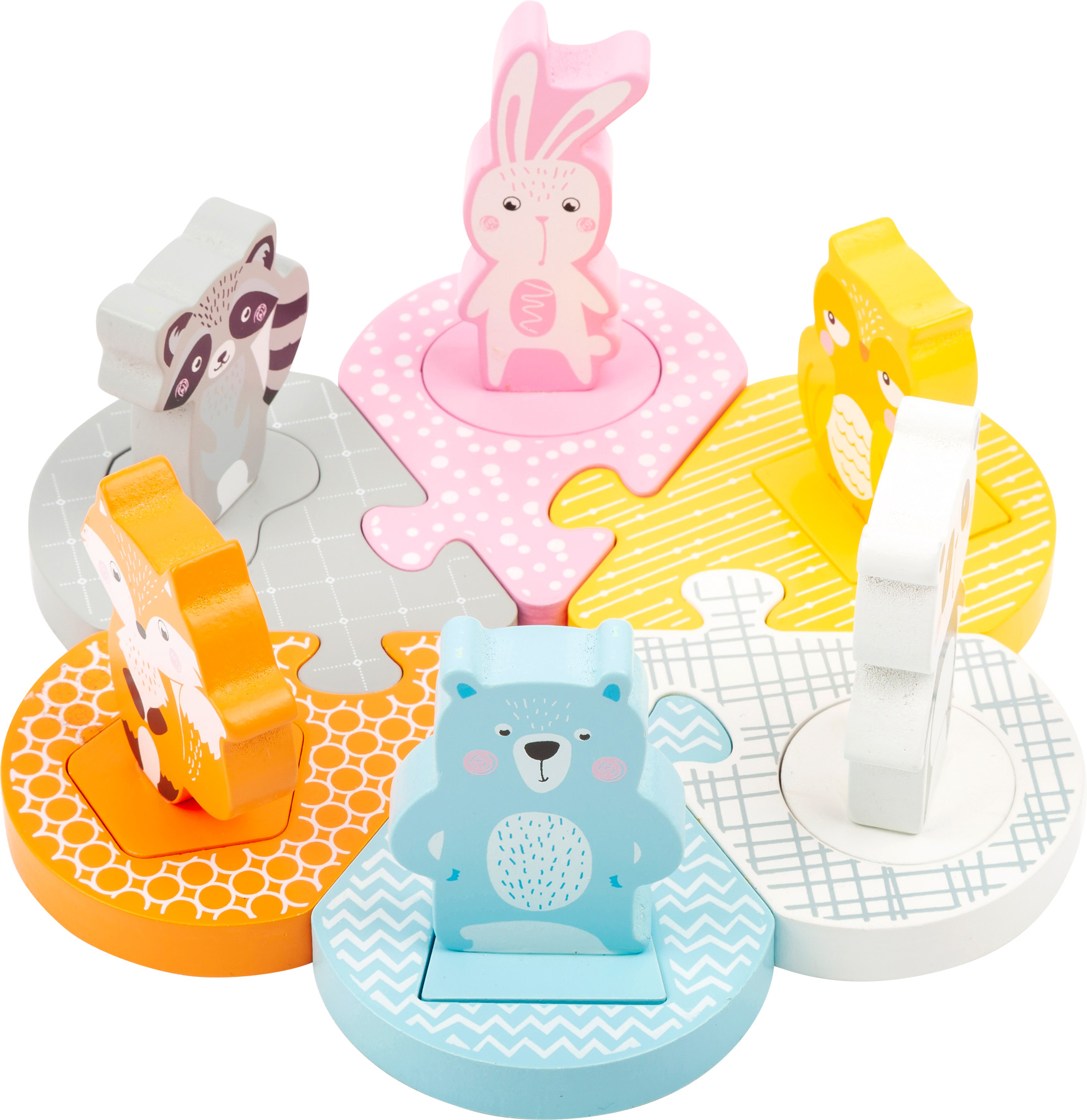 Insertion Puzzle in pastel colours - Small foot - Onlinekids.no