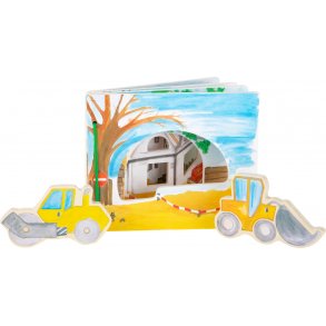 small foot Picture book in wood, construction site