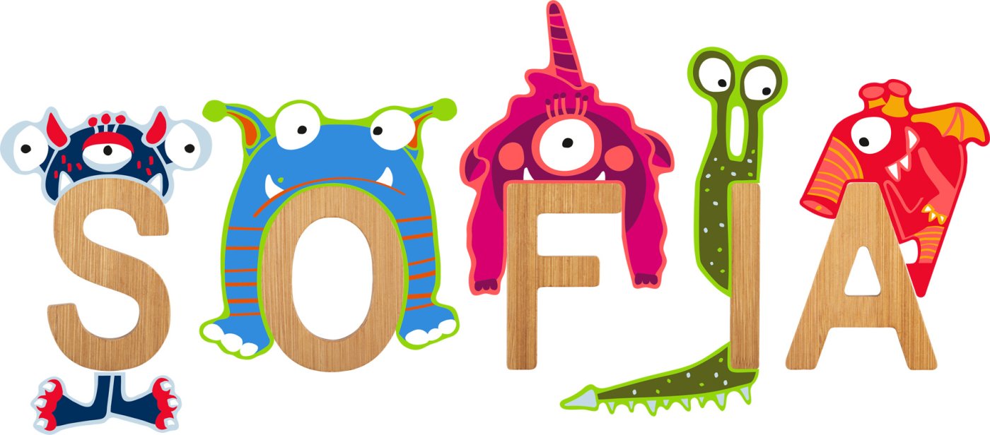 small foot ABC Buchstabe Monster Al, Bambus
